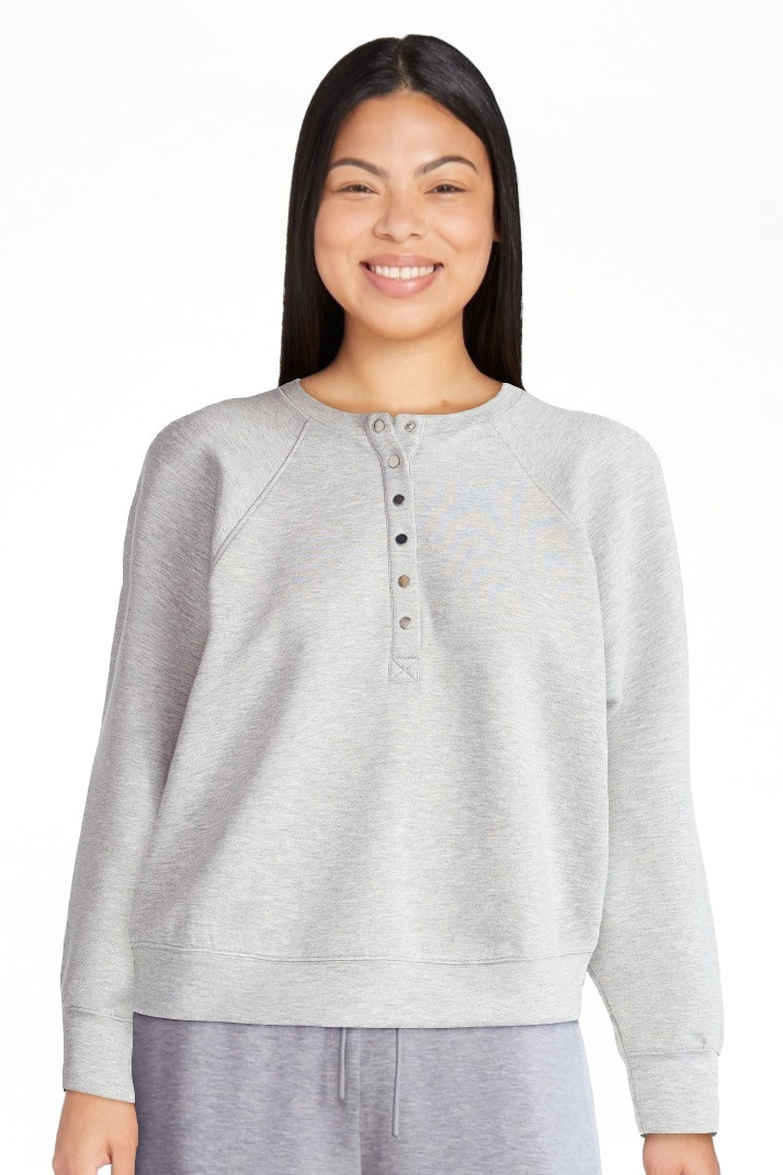 Scoop Women’s New Scubaknit Raglan Henley Top, Sizes XS-XXL | Walmart (US)