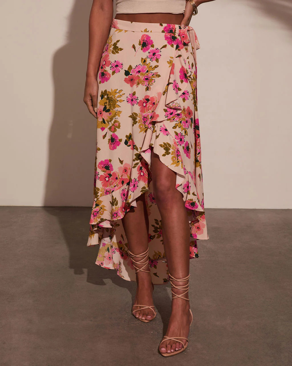 Kemie Floral Wrap Midi Skirt | VICI