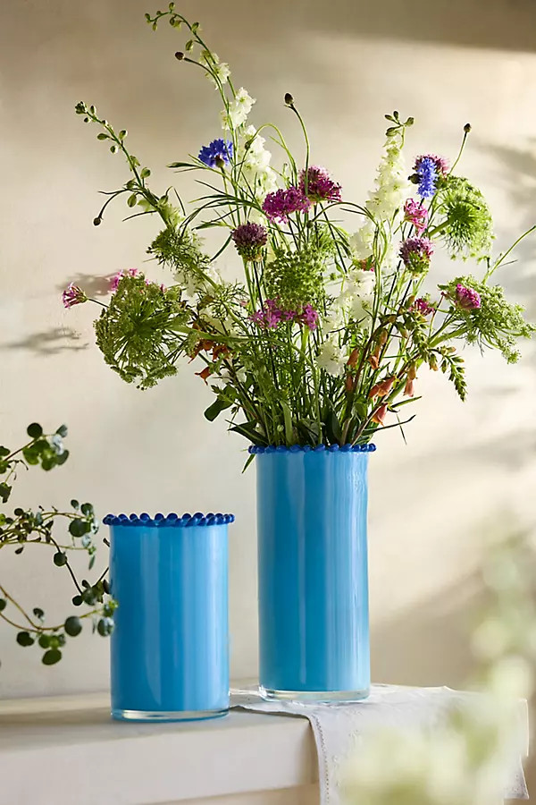 Dotted Rim Pink Glass Vase | Anthropologie (US)