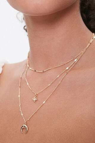 Moon & Star Pendant Layered Necklace | Forever 21 (US)