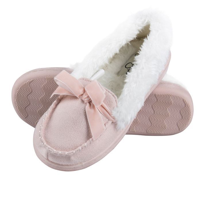Jessica Simpson Girl's Micro-Suede Moccasin Slipper with Bow | Target