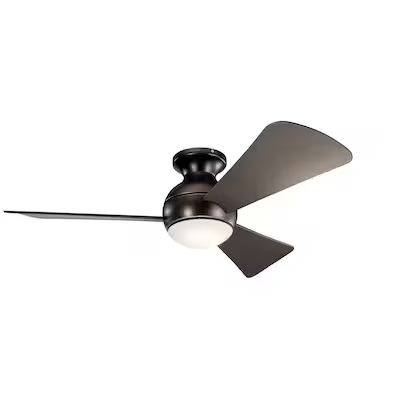 Kichler  Sola 44-in Olde Bronze LED Indoor/Outdoor Downrod or Flush Mount Ceiling Fan with Light... | Lowe's