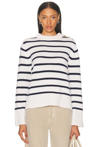 Jenni Kayne Grace Crewneck Sweater in White | FWRD 