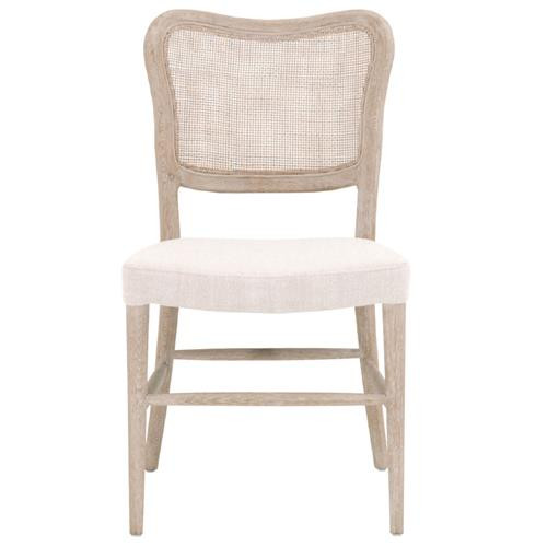 Zachary Coastal Beach Natural Grey Oak Wood Cane Back Dining Chair - Set of 2 | Kathy Kuo Home