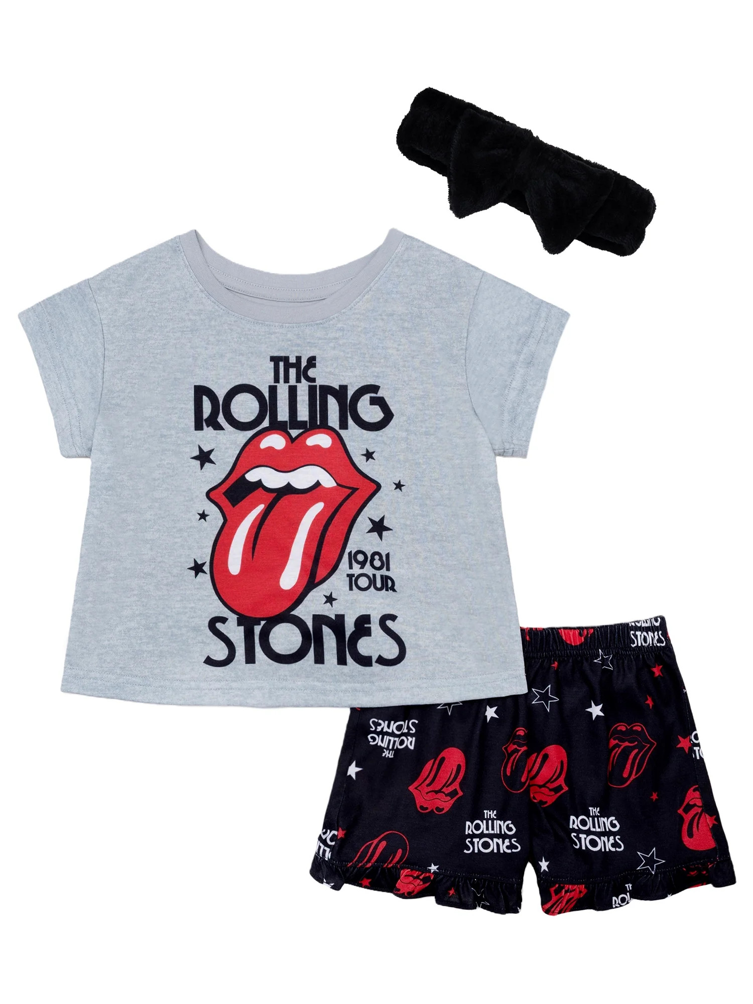 The Rolling Stone Tween 2- Piece Short Sleeve Top and Shorts Pajama Set with Spa Headband, Sizes ... | Walmart (US)