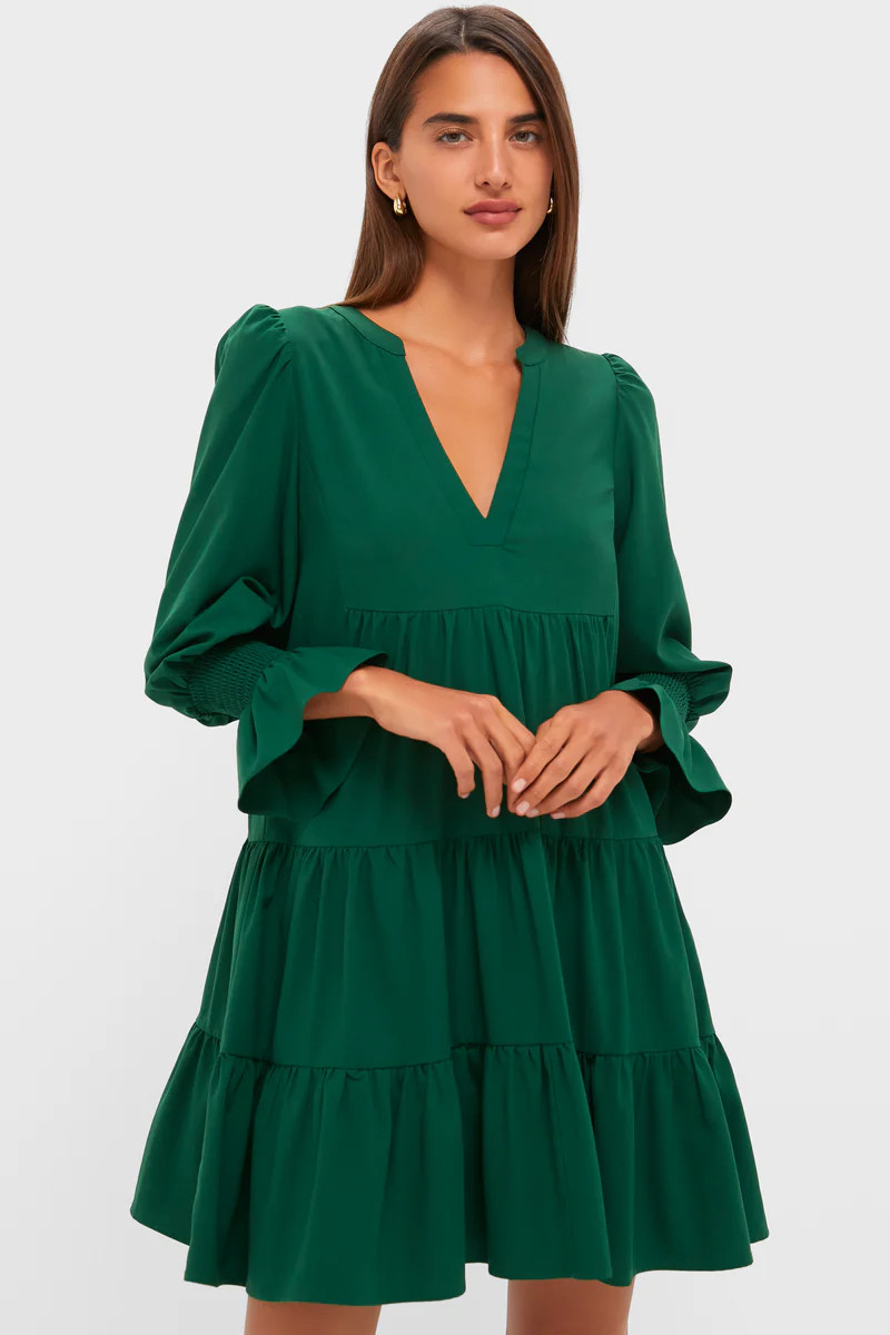 Hunter Green Crepe Kenzo Dress | Tuckernuck (US)