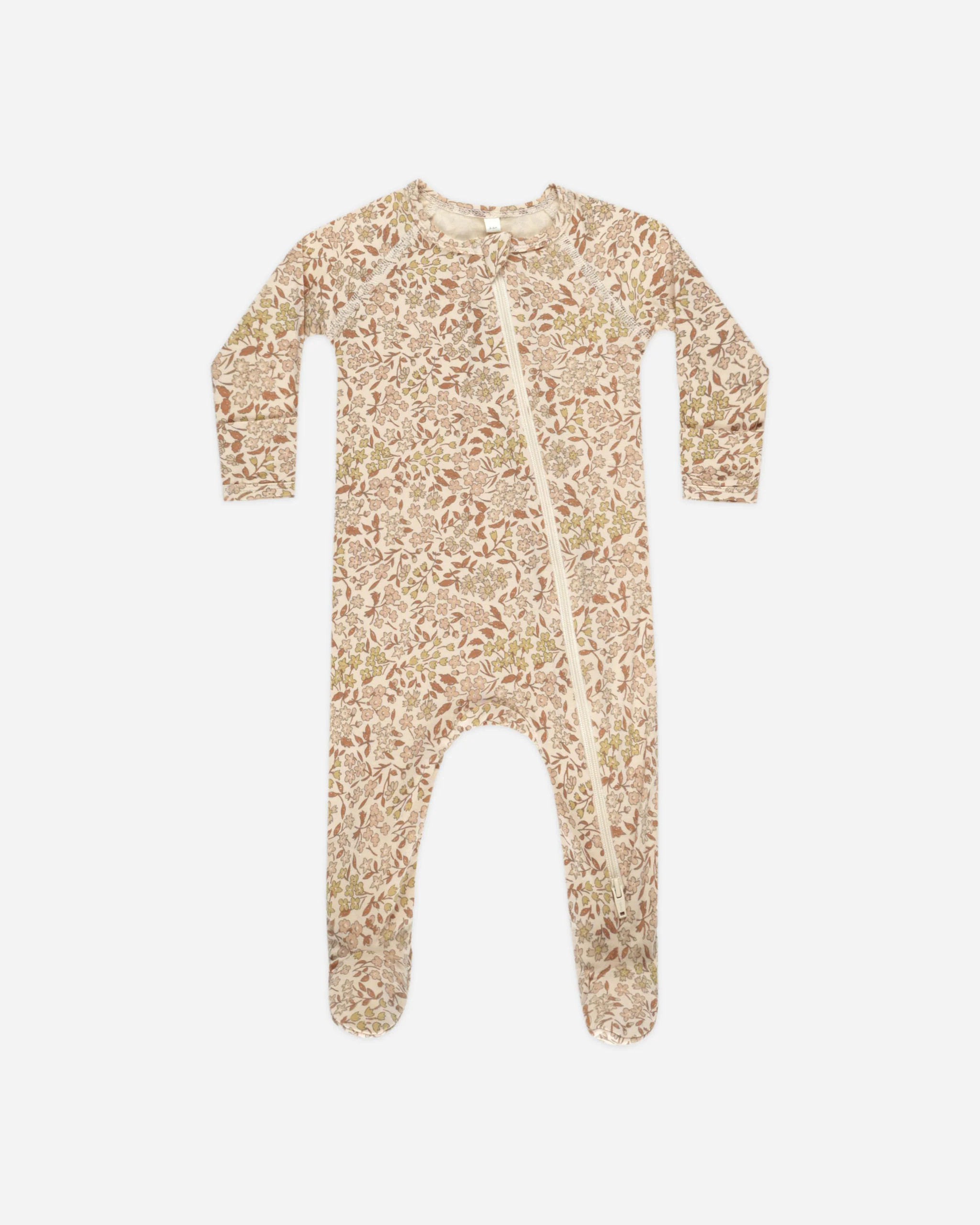 Bamboo Zip Footie || Harvest Floral | Rylee + Cru