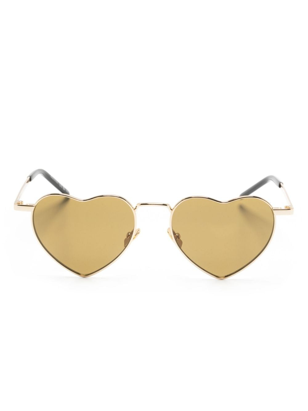 Saint Laurent Eyewear Loulou heart-frame sunglasses - Gold | Farfetch Global
