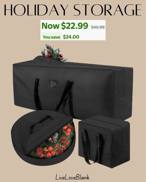 3 piece holiday storage bags for only $22!
Christmas trees, wreaths and ornament storage 


#LTKFindsUnder50 #LTKSaleAlert #LTKHoliday