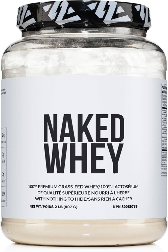NAKED Whey 2LB 100% Grass Fed Whey Protein Powder - Only 1 Ingredient, Unflavored Whey Protein, U... | Amazon (CA)