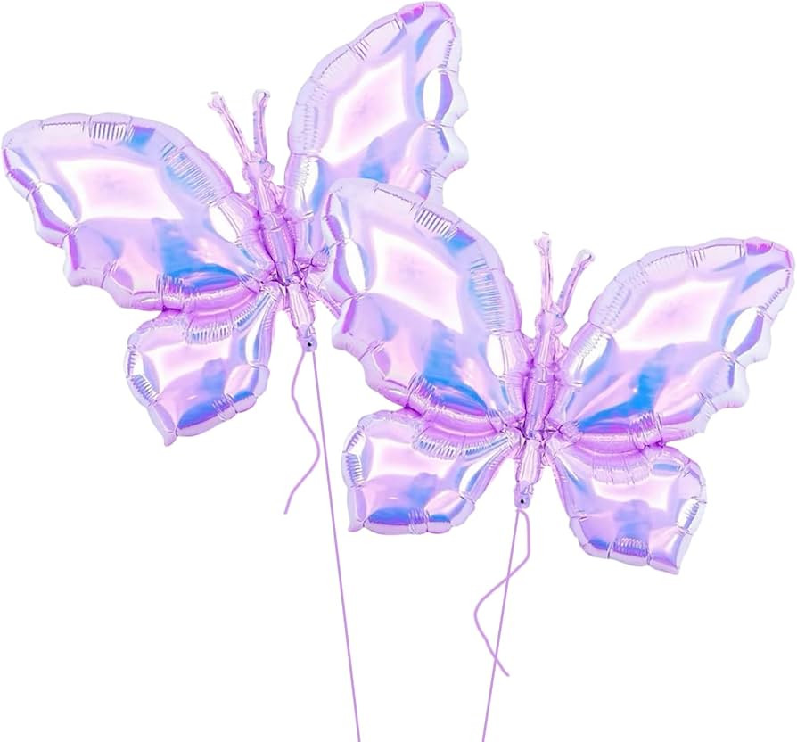 Colorful Butterfly Balloons Large Butterfly Decorations Pack 2 Butterfly Balloons for Birthday, B... | Amazon (US)