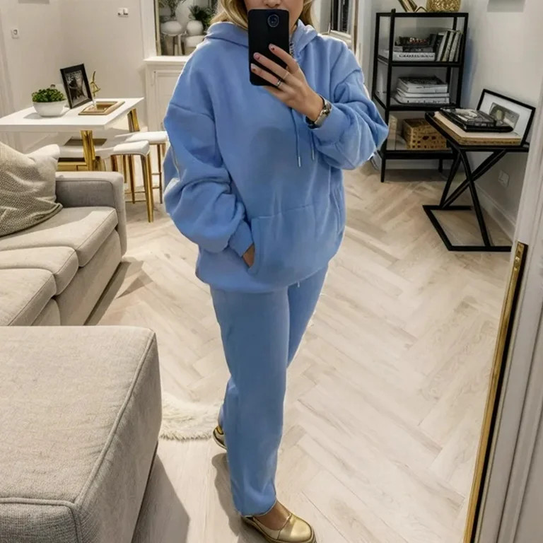 JHLZHS Sweatsuit Women's Solid Color Winter with Pocket Two Piece Athleisure Suit Mother of the B... | Walmart (US)