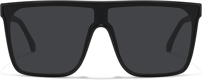 Amazon.com: Fozono Trendy Square Oversized Sunglasses for Women Men Retro Flat Top Shield Sun Gla... | Amazon (US)