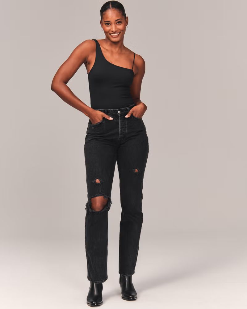 Women's Curve Love High Rise Dad Jeans | Women's Bottoms | Abercrombie.com | Abercrombie & Fitch (US)