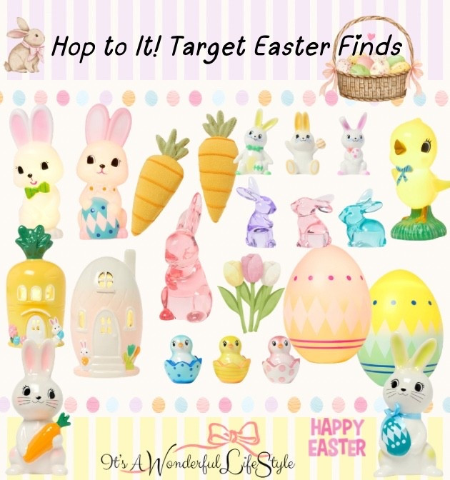 Bring on the bunnies, baby chicks, pastel eggs, and all the sweet little Target Easter treasures I can find, and I did find some cuties this season! This collage is giving all the nostalgic feels... vintage-inspired bunnies, soft pastel glass cuties, cozy carrot accents, and the happiest little egg décor. It’s playful, cheerful, and the perfect way to freshen up your home after winter.

#LTKHome #LTKSeasonal