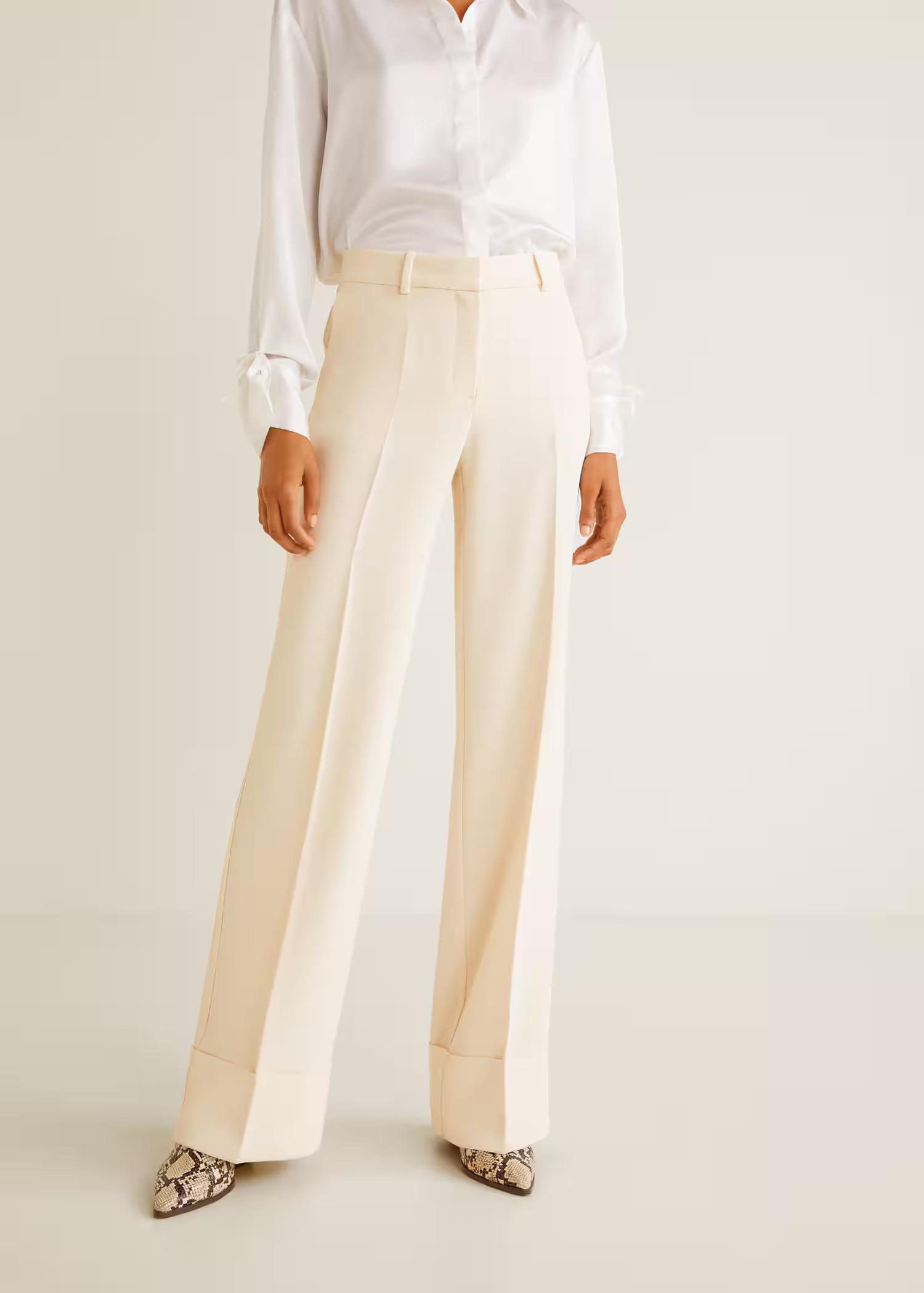 High-waist palazzo trousers - Women | MANGO (US)