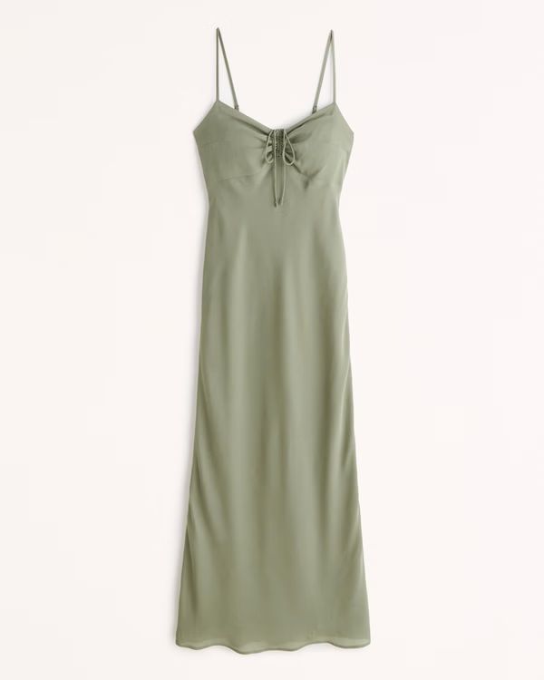 Women's Cinch-Front Maxi Dress | Women's Dresses & Jumpsuits | Abercrombie.com | Abercrombie & Fitch (US)