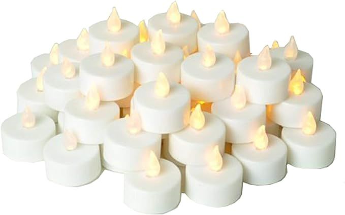 Instapark LCL-48 Battery-Powered Flameless LED Tealight Candles, Pack of 48 | Amazon (CA)