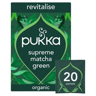 Pukka Organic Supreme Matcha Green Herbal Tea 20 Green Tea Bags 30g | Tesco F&F