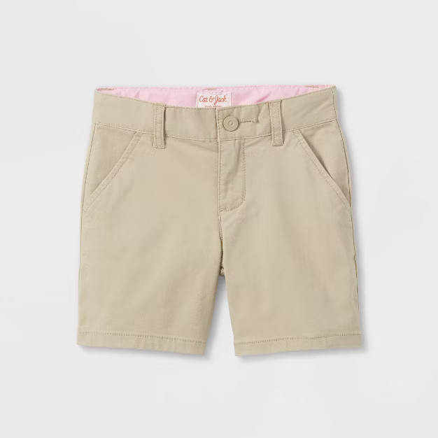 Toddler Girls' Uniform Chino Shorts - Cat & Jack™ Dark Khaki | Target