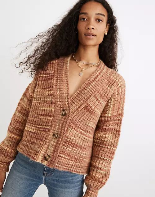 Space-Dyed Waller Crop Cardigan Sweater | Madewell