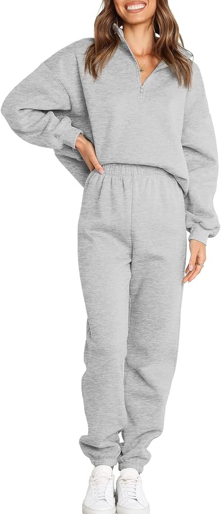ANRABESS Women's Oversized Batwing Sleeve Lounge Sets Casual Top and Pants 2 Piece Outfits Sweats... | Amazon (US)