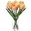 Briful Fake Flowers Artificial Tulip Flower White in Clear Vase, Real Touch Foam Tulip Arrangemen... | Amazon (US)