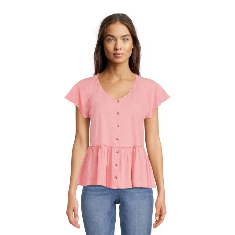 Time and Tru Women's Peplum Top | Walmart (US)
