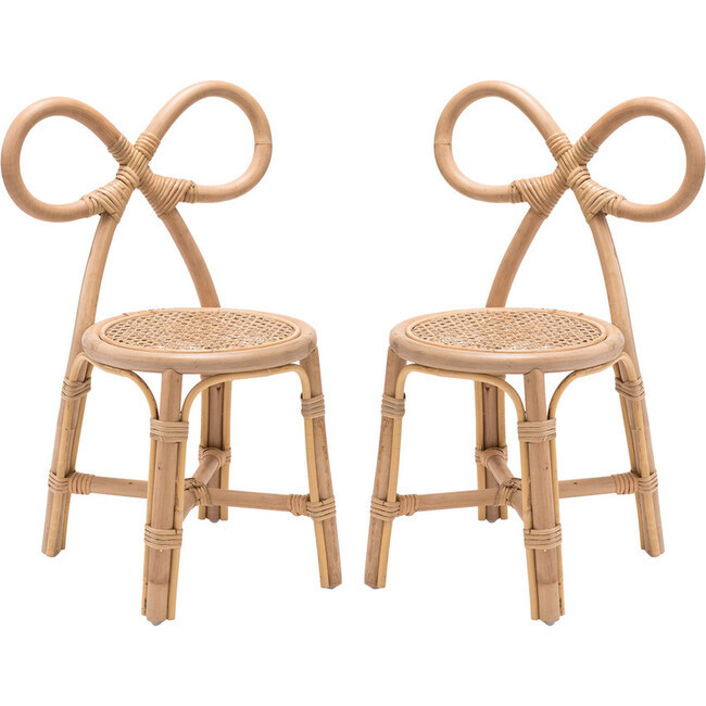 Rattan Bow Chairs  Set of 2 | Maisonette