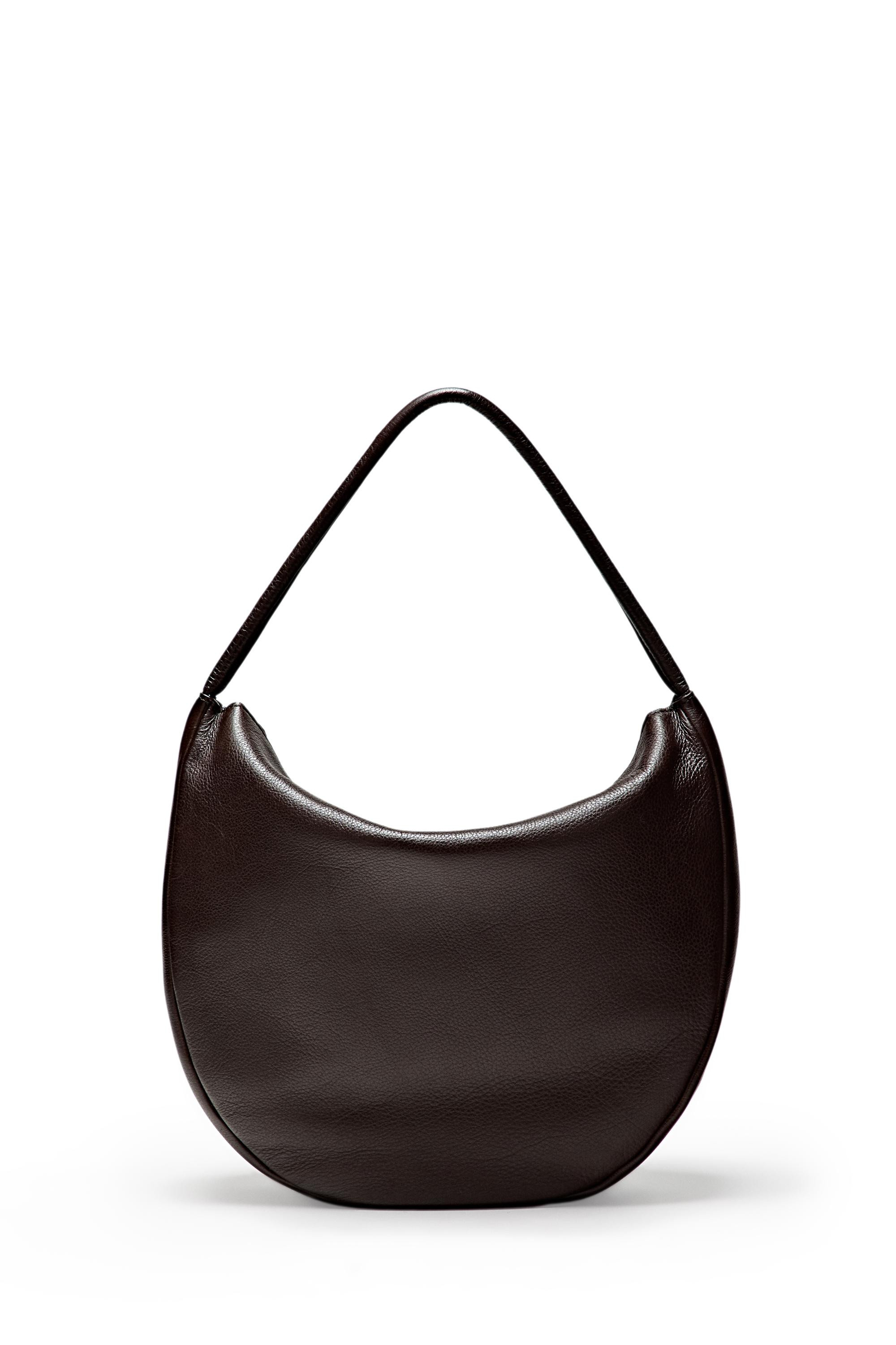 Medium nappa leather slouch bag - BROWN | Massimo Dutti UK
