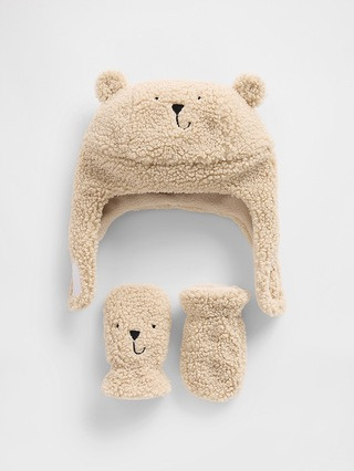 Baby Sherpa Brannan Bear Hat & Mittens Set | Gap (US)