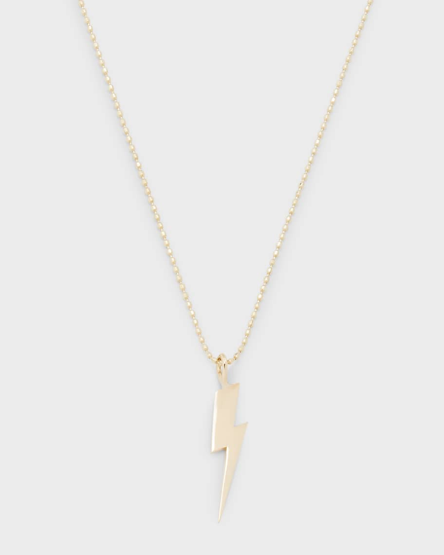 Sydney Evan 14k Pure Lightning Bolt Necklace | Neiman Marcus