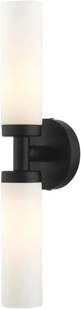 Livex Lighting 10104-04 Aero Collection ADA 2-Light Bathroom Vanity Light with Satin Opal White G... | Amazon (US)