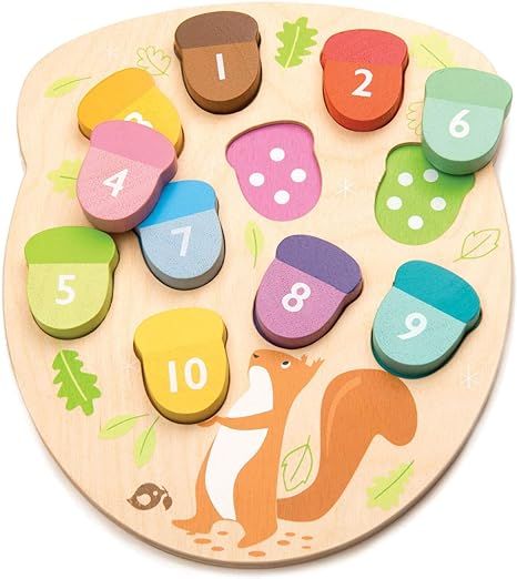 Tender Leaf Toys - How Many Acorns? - Count to 10 Number Wooden Puzzle Game - Counting, Sorting A... | Amazon (US)