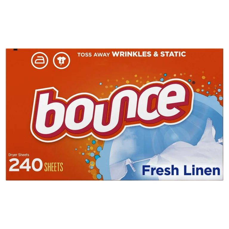 Bounce Fresh Fabric Softener Dryer Sheets, Linen Scented, 240 Ct | Walmart (US)