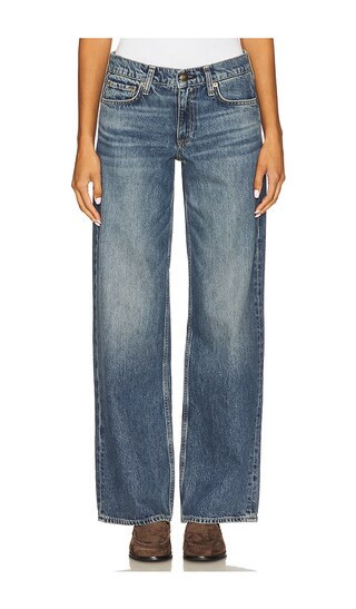 Rag & Bone Saige Low Rise Relaxed Straight Jeans in Blue. - size 30 | Revolve Clothing (Global)