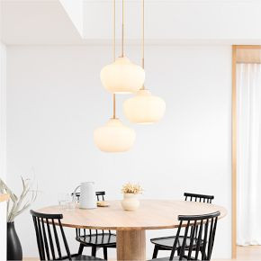 Sculptural 3-Light Ribbed Chandelier | West Elm (US)
