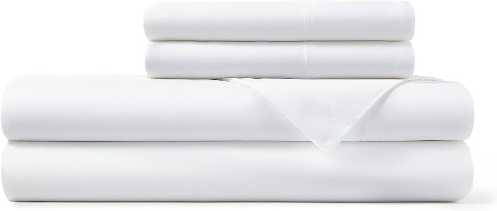 Hotel Sheets Direct Viscose Derived from Bamboo Bed Linen Set with Deep Pocket, 4-Piece Set, Whit... | Amazon (US)