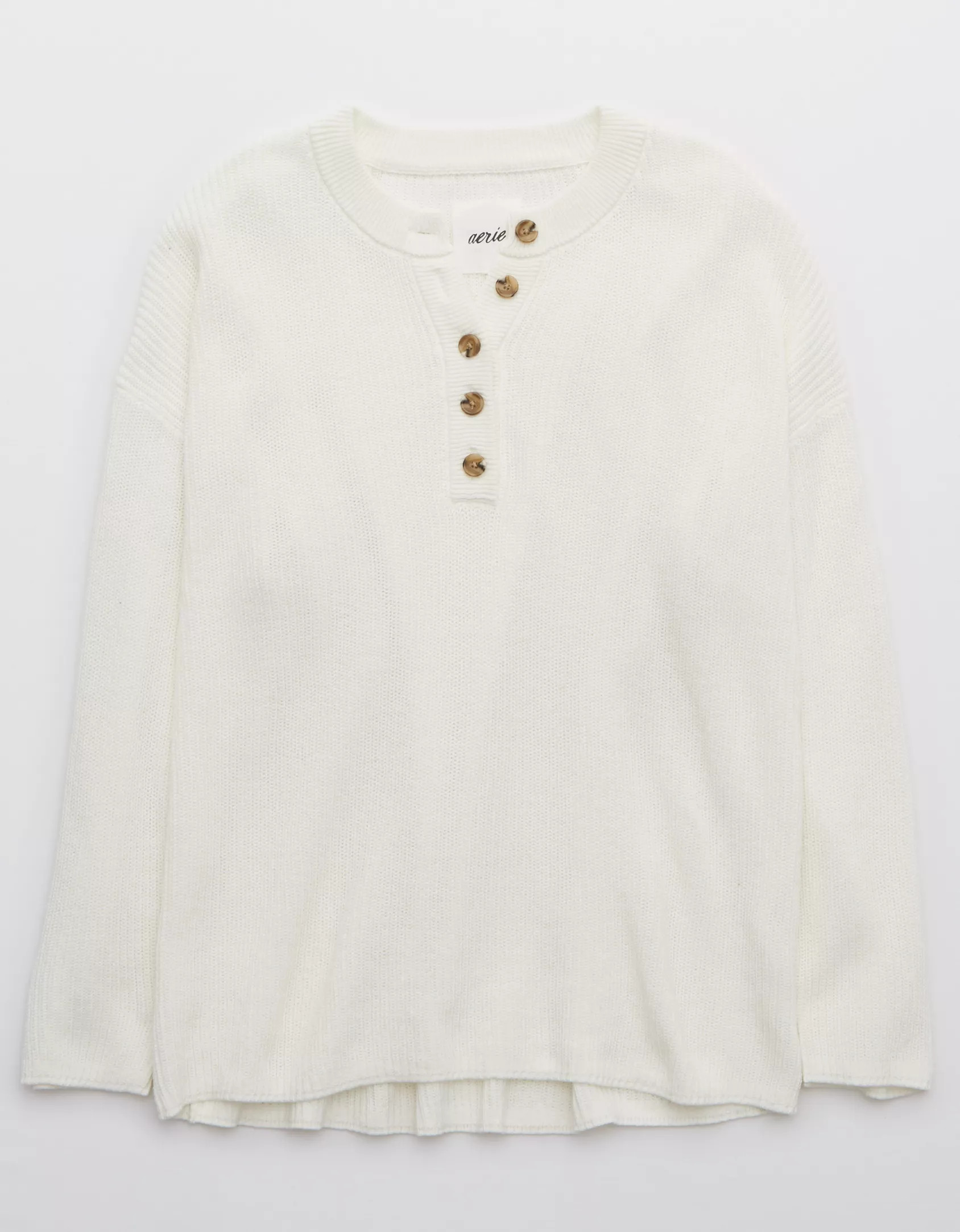 Aerie Oversized Henley Sweater | American Eagle Outfitters (US & CA)