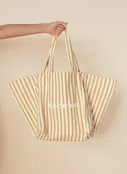 Le Vacacion Tote Bag Martie Stripe Print -Final Sale | THE YES