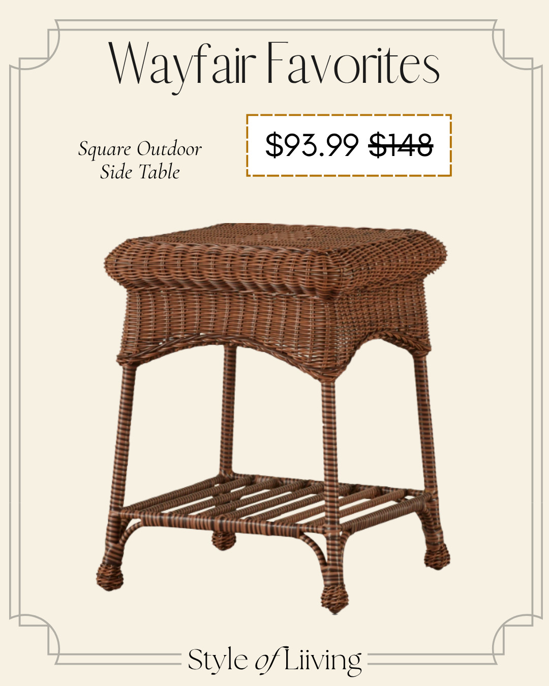 Wayfair sale find! Outdoor side table on sale for less than $100. Wicker square side table comes in multiple color options. #wayfair #outdoor #patio #sidetable #outdoorfurniture #sale  

 #LTKSeasonal #LTKHome #LTKSaleAlert