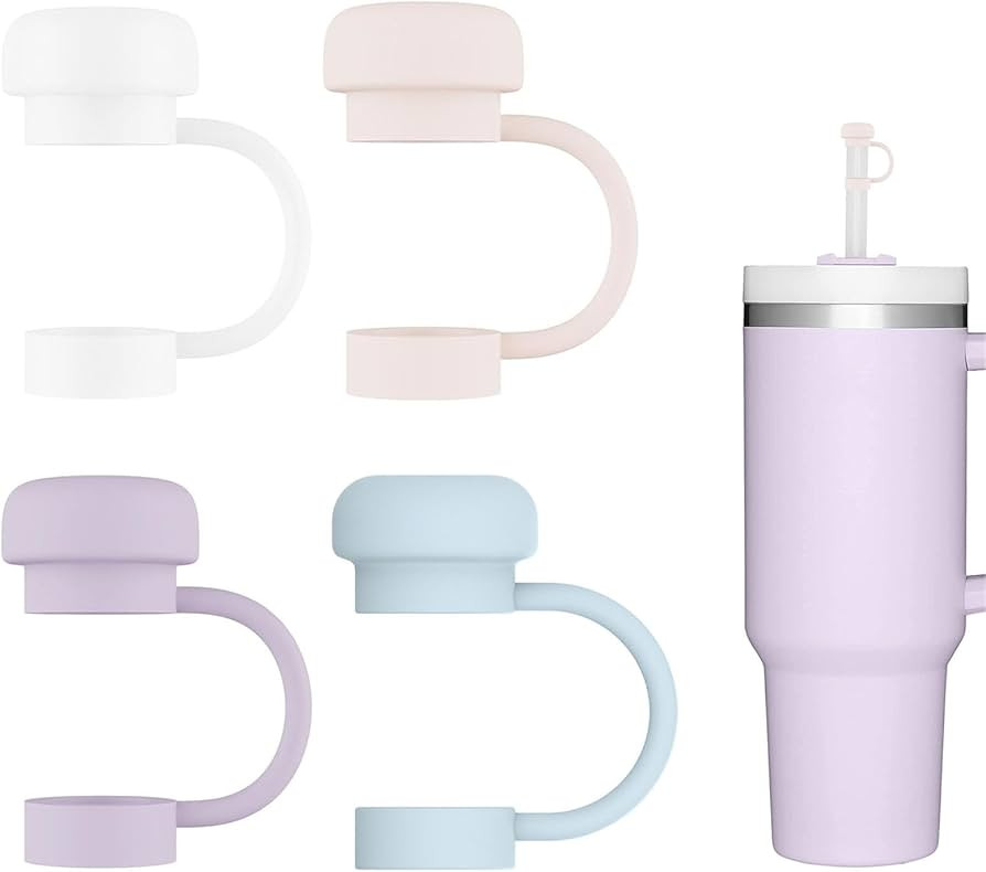4pcs Straw Topper Cap for Stanley Straw Cover 40 oz 30 oz 10mm Food Grade Silicone Stanley Cup Ac... | Amazon (US)