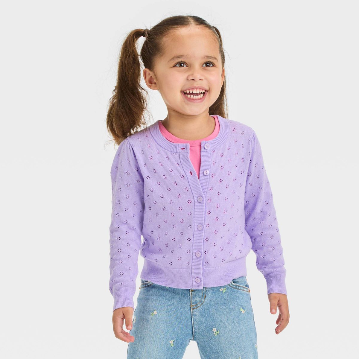 Toddler Girls' Cardigan - Cat & Jack™ Lavender | Target