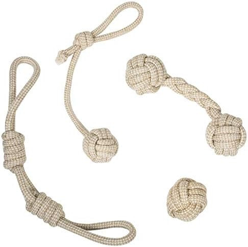 Franklin Pet Supply- Natural Rope Dog Toys - 4 Pack - Hemp- Play Fetch- Tug of War - Dog Teething... | Amazon (US)