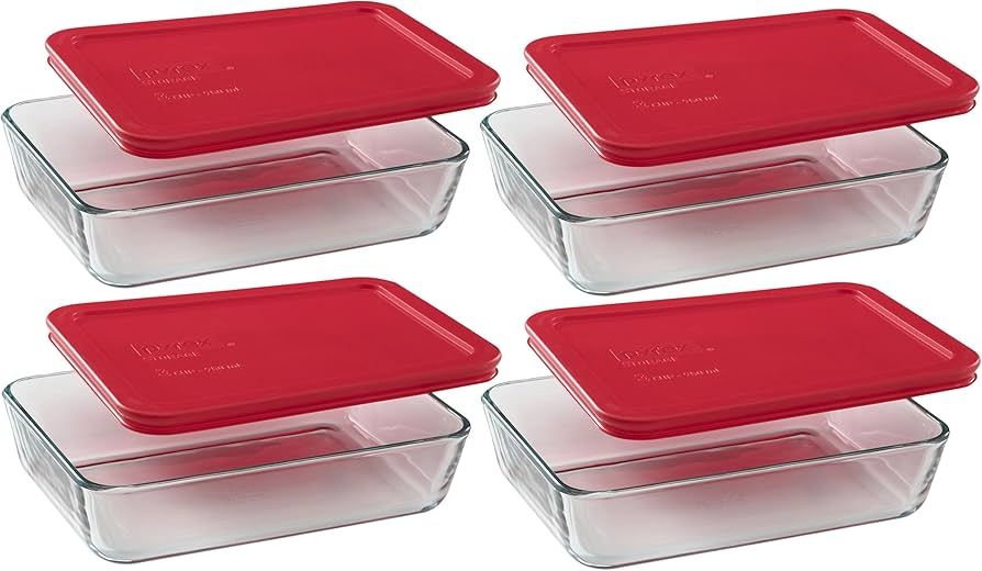 Pyrex 3-Cup Rectangle Food Storage (Pack of 4 Containers) | Amazon (US)