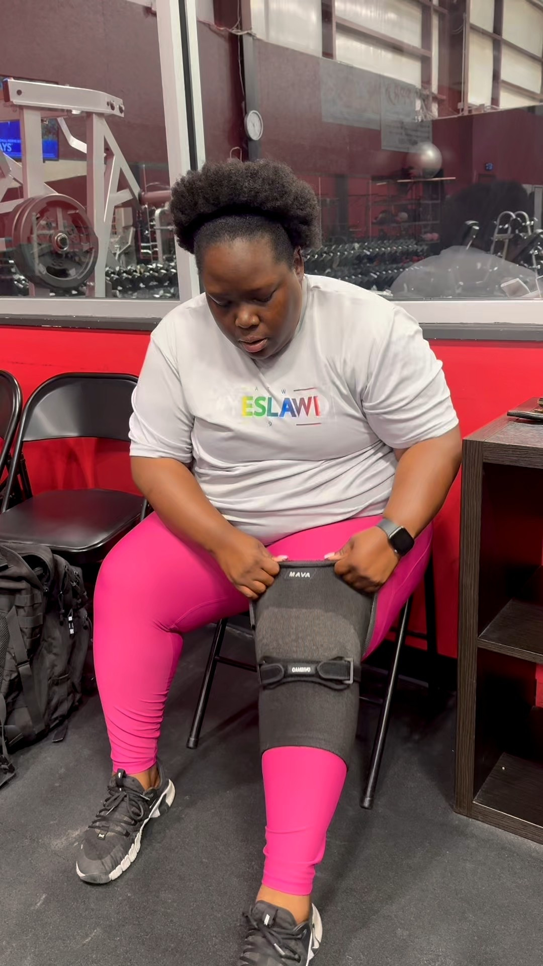 The knee sleeve and patella support makes my knee feel so much better while working out. 

#LTKPlusSize #LTKActive #LTKFindsUnder100