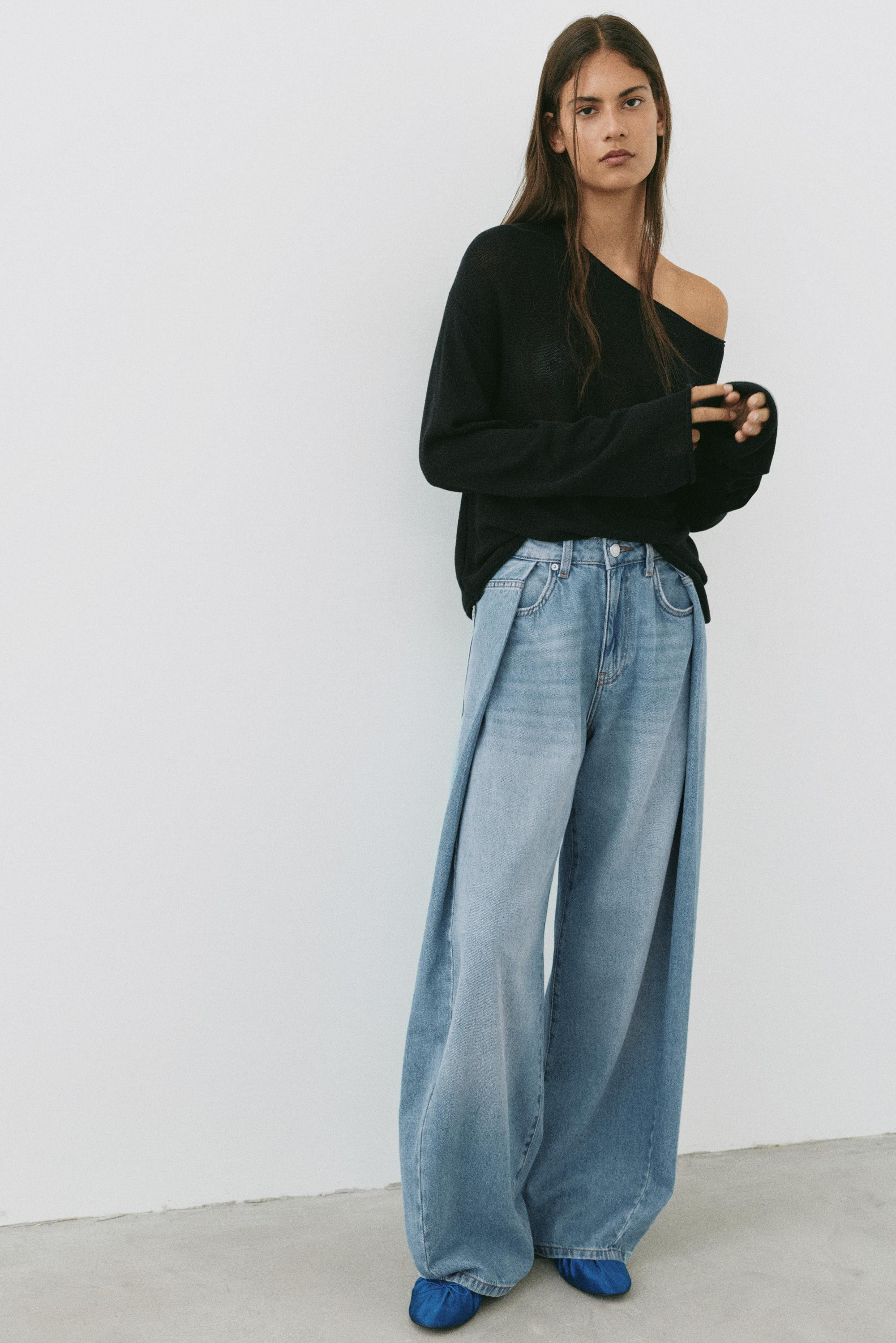 Jean baggy ballon \u00e0 plis | Pull&Bear France | PULL and BEAR FR
