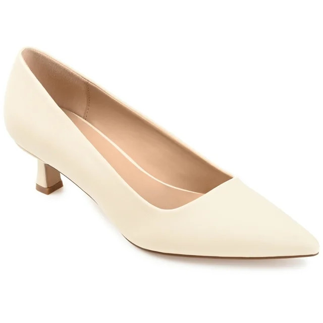 Journee Collection Womens Celica Slip On Kitten Heel Pointed Toe Pumps | Walmart (US)