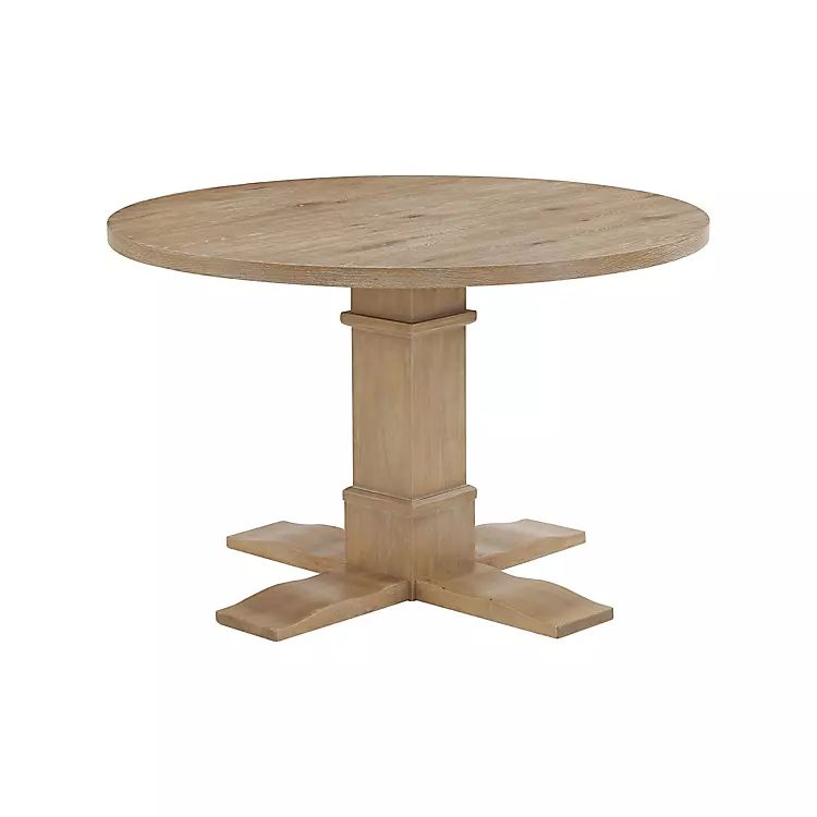 New! Round Brown Wood Pedestal Base Dining Table | Kirkland's Home