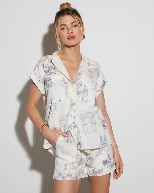 Bonnie Linen Short Sleeve Top | VICI Collection